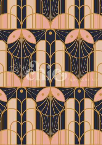 Art Deco Pink, Navy & Gold (POD)