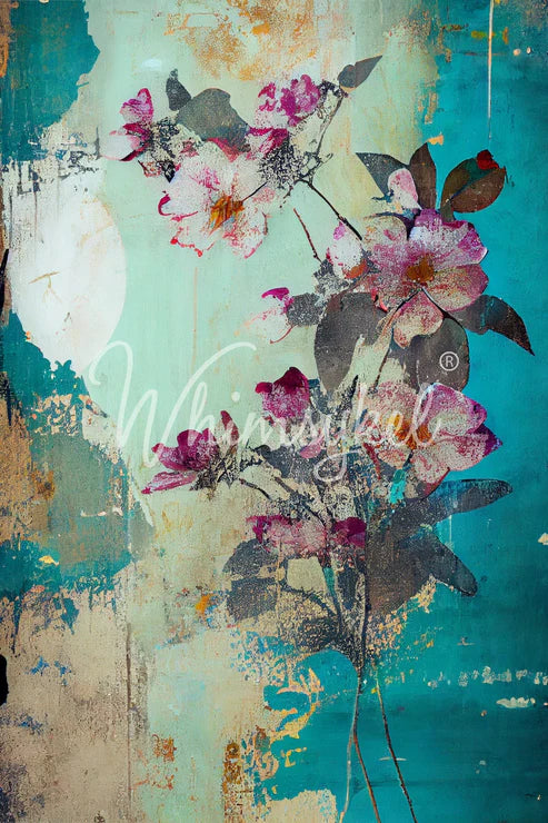 Faded Flowers Tissue Paper (Approx 53cm x 73cm)