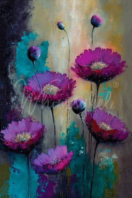 Purple Poppies Tissue Paper (Approx 53cm x 73cm)