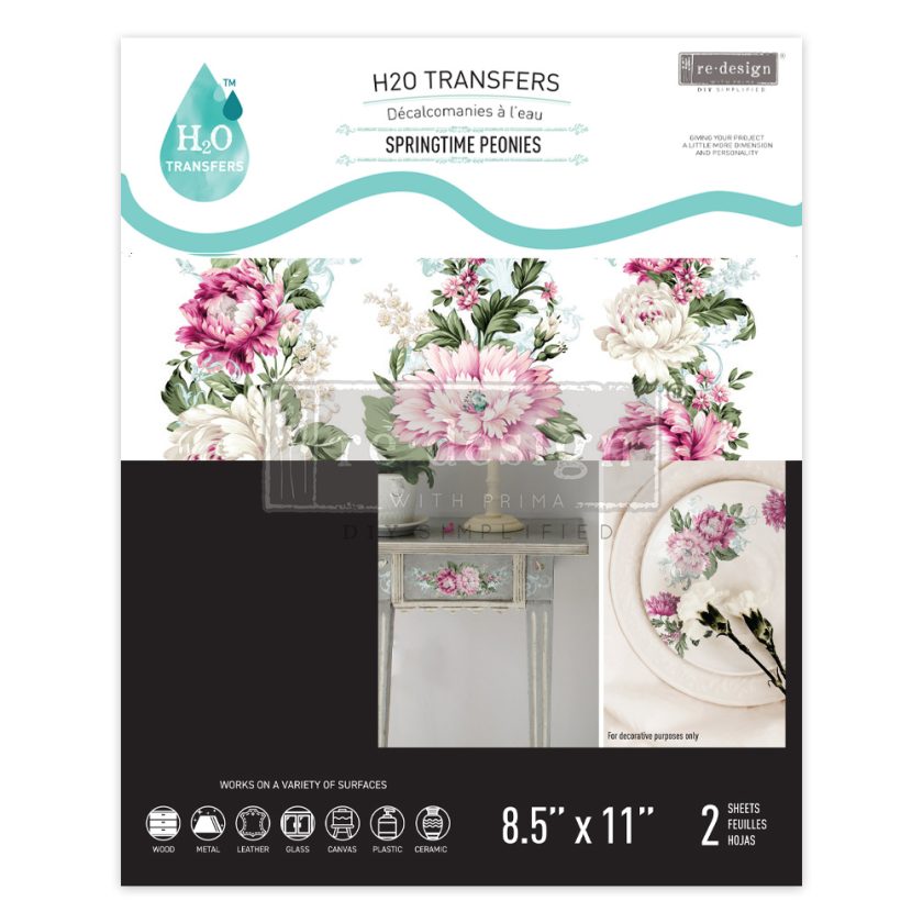 Springtime Peonies - Redesign H20 Transfer