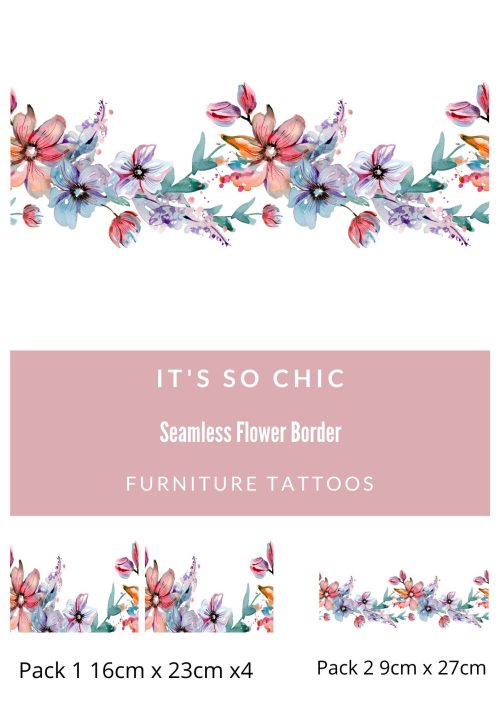 Seamless Flower Border Furniture Tattoos®️ (transfers)